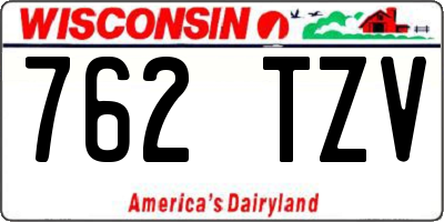 WI license plate 762TZV
