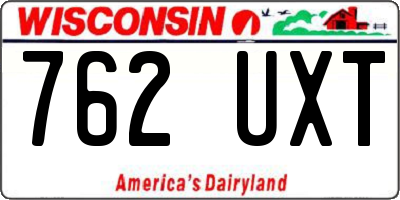 WI license plate 762UXT