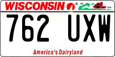 WI license plate 762UXW