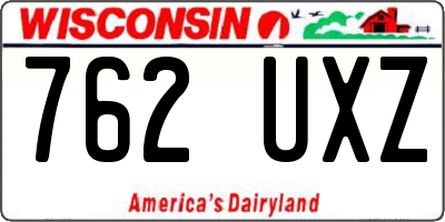 WI license plate 762UXZ