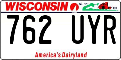 WI license plate 762UYR