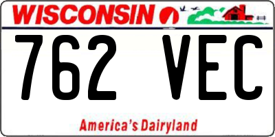 WI license plate 762VEC