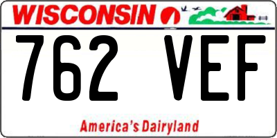WI license plate 762VEF