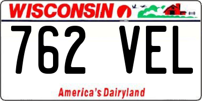 WI license plate 762VEL