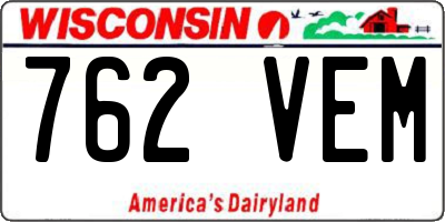 WI license plate 762VEM
