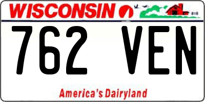 WI license plate 762VEN