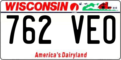 WI license plate 762VEO