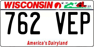 WI license plate 762VEP