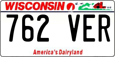 WI license plate 762VER