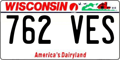 WI license plate 762VES