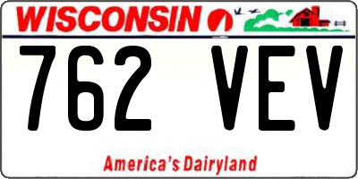 WI license plate 762VEV