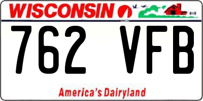 WI license plate 762VFB
