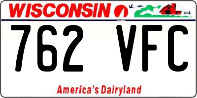 WI license plate 762VFC
