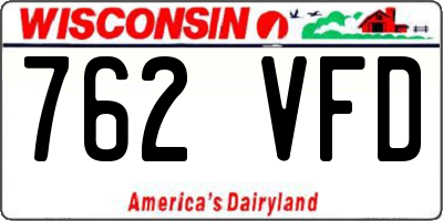 WI license plate 762VFD