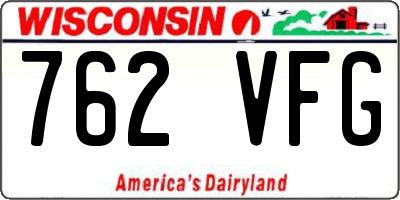 WI license plate 762VFG