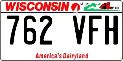 WI license plate 762VFH