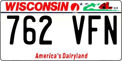 WI license plate 762VFN