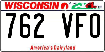 WI license plate 762VFO