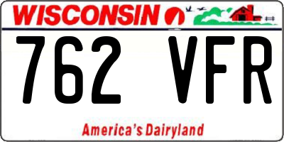 WI license plate 762VFR