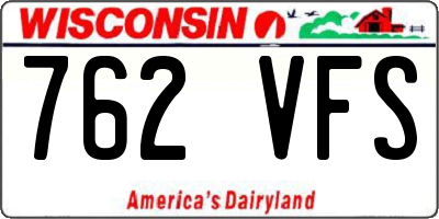 WI license plate 762VFS