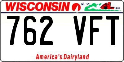 WI license plate 762VFT