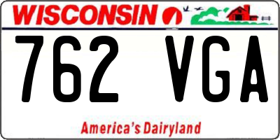 WI license plate 762VGA