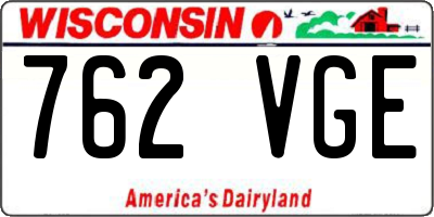 WI license plate 762VGE