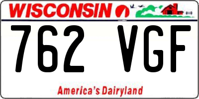 WI license plate 762VGF