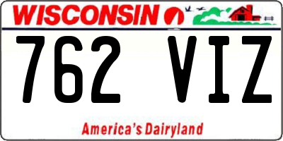 WI license plate 762VIZ