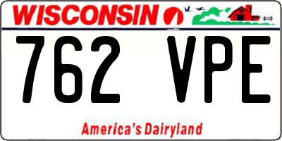 WI license plate 762VPE