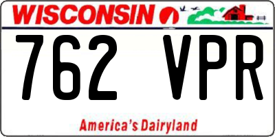 WI license plate 762VPR