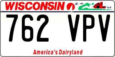 WI license plate 762VPV