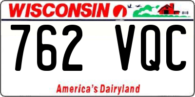WI license plate 762VQC