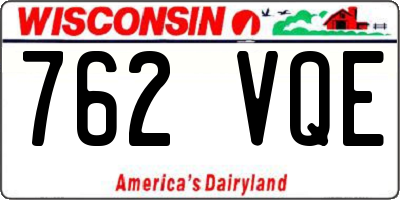 WI license plate 762VQE