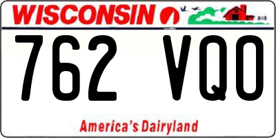 WI license plate 762VQO