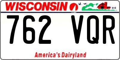 WI license plate 762VQR