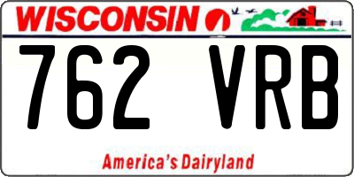 WI license plate 762VRB