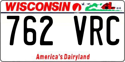 WI license plate 762VRC