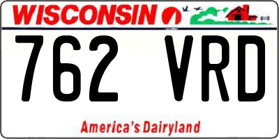 WI license plate 762VRD