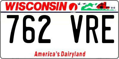 WI license plate 762VRE