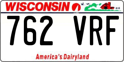 WI license plate 762VRF