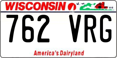 WI license plate 762VRG