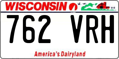 WI license plate 762VRH