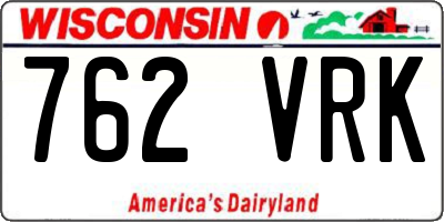 WI license plate 762VRK