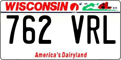 WI license plate 762VRL