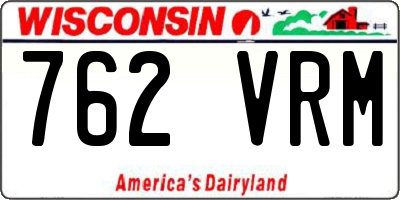 WI license plate 762VRM