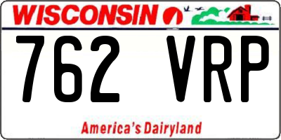 WI license plate 762VRP