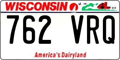 WI license plate 762VRQ