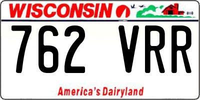 WI license plate 762VRR