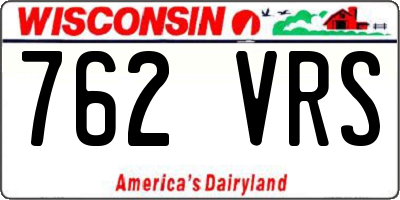 WI license plate 762VRS